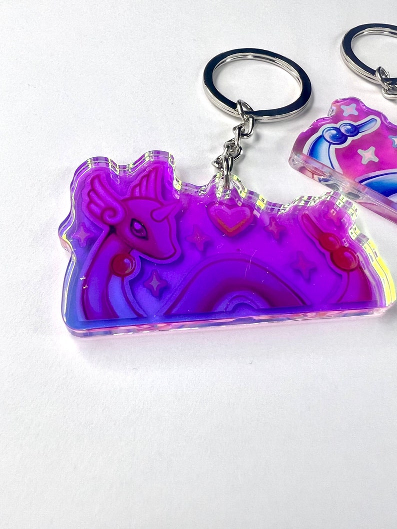 Dragonair Pokemon Acrylic Charm Iridescent Keychain Elegant Pokemon Gamer Gift Accessories for Keys/ Ita Bag/ Backpack image 3