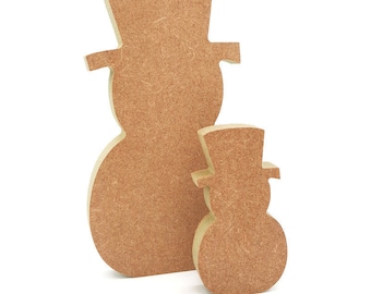 Freestanding Christmas snowman wooden MDF Blank Shape, Unpainted, 18mm thick