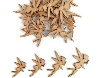 Fairy MDF Craft Shapes Wooden Blank Gift Tags Decoration Embellishment fantasy
