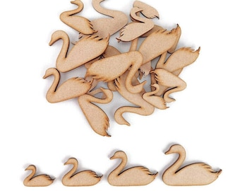 Swan MDF Craft Shape Wooden Blank Decor Embellishment Wedding Bird scrapbook art
