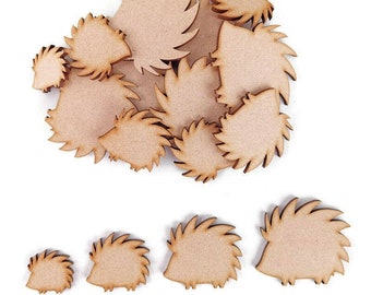 MDF Decoration hedgehog Embellishment Pack of 10 Craft Shapes Wooden 