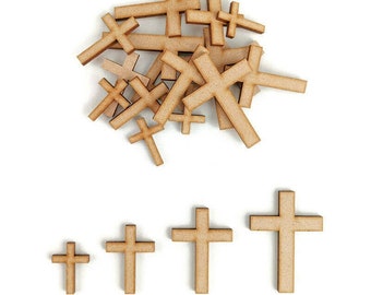 Holly Cross MDF Craft Shapes Wooden Blank Embellishments Plain christening Blank