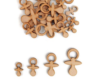 Baby Dummy MDF Craft Shapes Wooden Newborn Gift Tags Embellishments Baby Shower