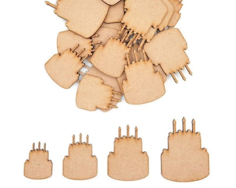 Birthday, celebration cake MDF wooden  Craft Shapes Blank Gift Tags Decoration Embellishments baby