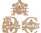 Personalised Wooden MDF Monogram Letters Craft Blank Shape Wedding Guestbook