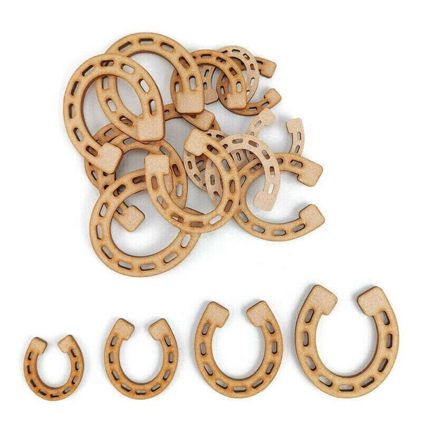 Lucky Horseshoe MDF Craft Shapes Wooden Blank Wedding Decoration Embellishment