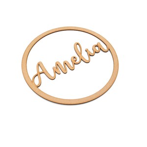 Personalised Wooden Name Hoop Circle Sign Wall Plaque Wood MDF Decor bild 3