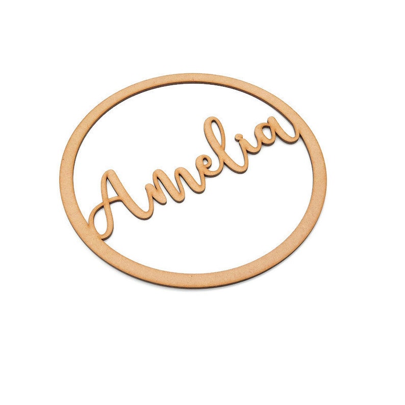 Personalised Wooden Name Hoop Circle Sign Wall Plaque Wood MDF Decor bild 3