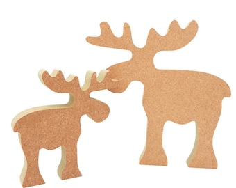 Freestanding Nordic Reindeer wooden MDF Blank Shape, Unpainted, 18mm thick