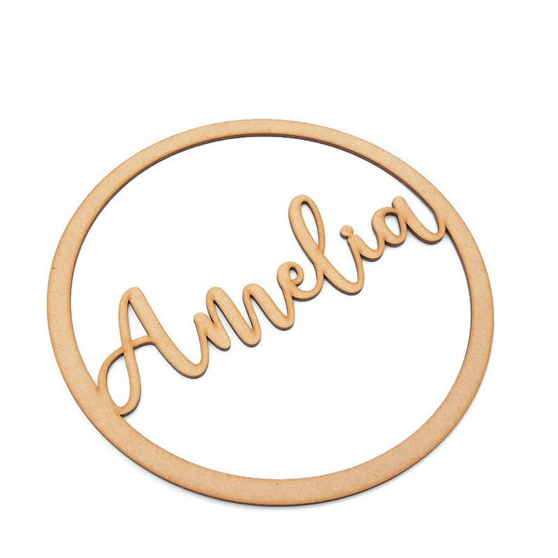 Personalised Wooden Name Hoop Circle Sign Wall Plaque Wood MDF Decor bild 4