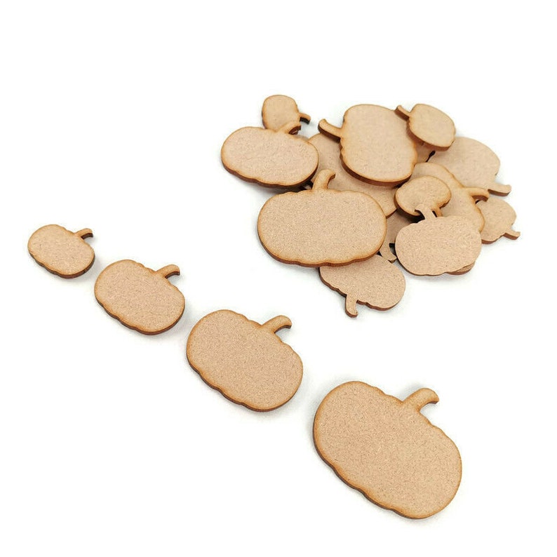 Pumpkin MDF Craft Shapes Wood Blank Gift Tag Decoration Embellishments Helloween image 4