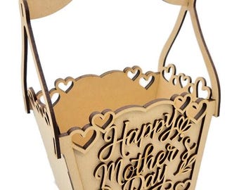 Mother's Day MDF Hamper Box | Laser Cut Craft, Paint Your Own