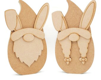 Freestanding Easter Gonk Gnome Couple shapes MDF wooden craft blank decoration