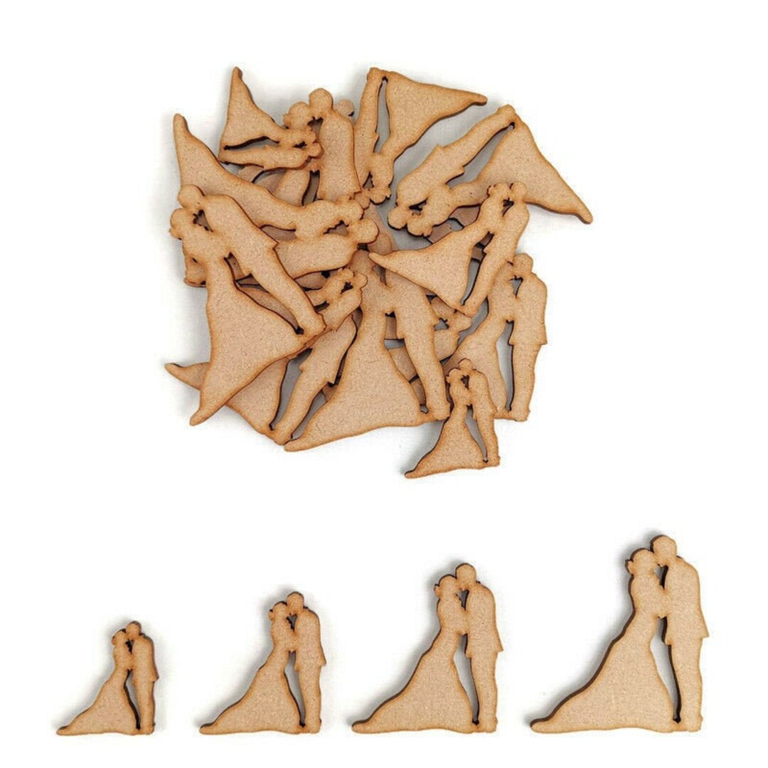 Wedding Couple MDF Craft Shapes Wooden Blank Gift Pair Decoration ...