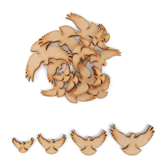 Design 1 MDF Laser Cut Craft Blanks in Various Sizes Bird