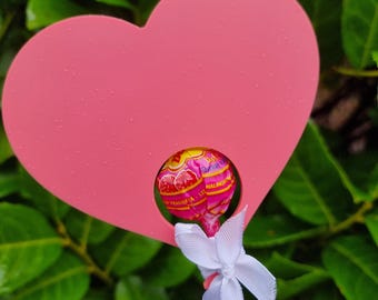 Acrylic Heart Lollipop Holder Blanks | Valentine's Day Craft, UV-DTF Ready (Pack of 5)