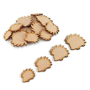 20 Pack Wooden MDF Hedgehog Shapes – Mixed Sizes, DIY Craft Embellishments, Made In UK