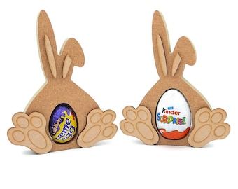 Unpainted Easter Bunny Egg Holder: 18mm MDF Craft