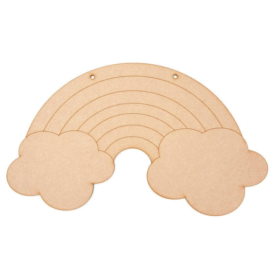 Rainbow With Detailing MDF Wooden Extra Large Craft Shape Hanging