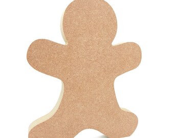 Freestanding Gingerbread Man wooden MDF Blank Shape, Unpainted, 18mm thick