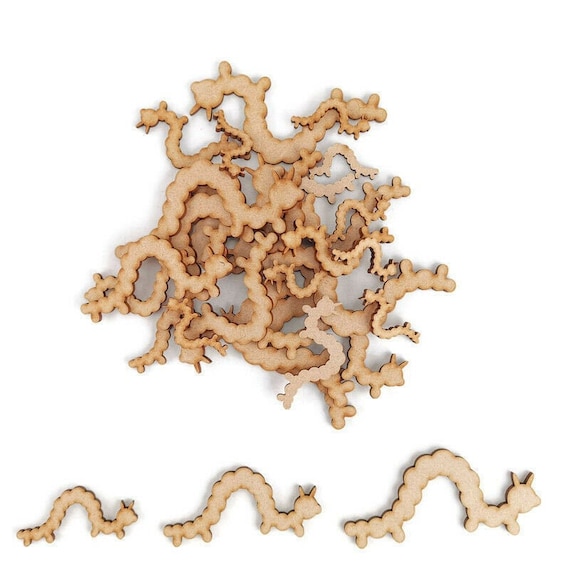 Worm Caterpillar - Laser Cut Out Unfinished Wood Craft Shape BUG8 Worm Caterpillar - Laser Cut Out Unfinished Wood Craft Shape BUG8