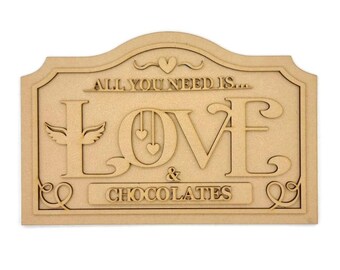 DIY Valentine's Day Plaque, Layered MDF, Paint Your Own
