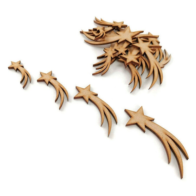 thumbnail image 2 of Ambrosia Crafts Large Wooden MDF Star Shapes – 8" & 10" Blank Cutouts For Crafts, Decor, Plaques 2 of 4