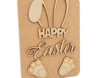 Freestanding 3D Easter bunny Ears Easter Layered plaque rabbit craft Gift spring