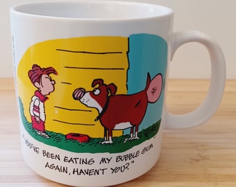 Dog Cartoon Mug / V. G. Meyers / Playboy / Lafftime / Bubble Gum Vintage 1985