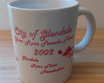 Glendale Rose Parade Mug / Float / 2002 / Rock Around the Clock / California / Coffee Tea Gift