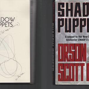Shadow Puppets SIGNIERTE Orson Scott Karte / First Edition 2002 Hardcover