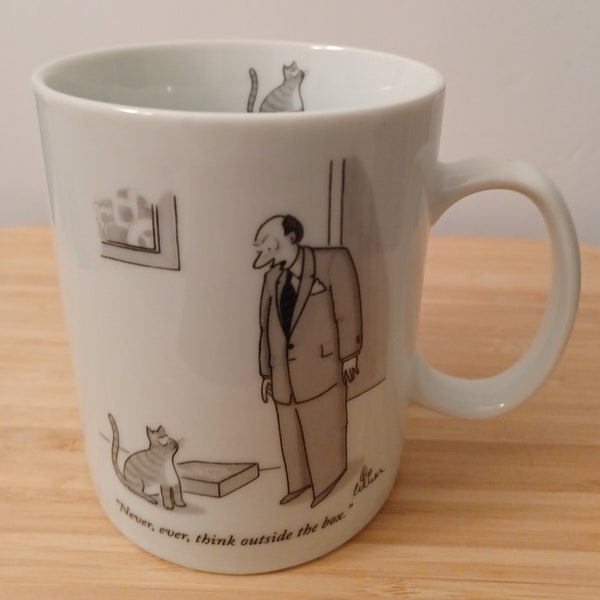 The New Yorker Cartoon Mug / Cat / Leo Cullum 1998 Conde Nast / Coffee Tea Gift