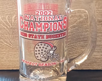 Ohio State Buckeyes Glass Mug / 2002 National Champions / Perfect Season