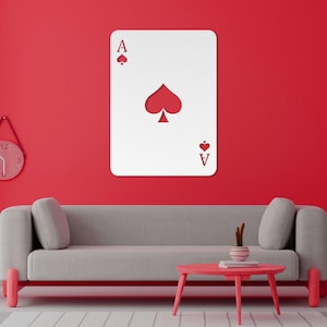 Décoration murale en métal Ace of Spades | Carte à jouer minimaliste plaque en acier tenture murale salon décoration d'intérieur tendance rétro Y2K preppy esthétique cadeau