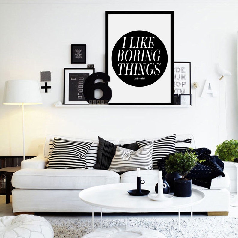 Download I like boring things Andy Warhol quote Affiche Scandinave ...