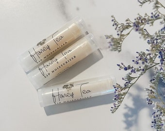 Organic Shea Butter Honey Tea Lip Balm | For Hydrating  Chapped and Cracked Lips