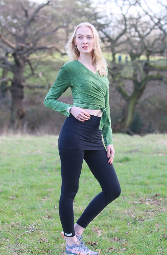 long sleeve wrap yoga top