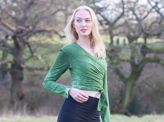 long sleeve wrap yoga top