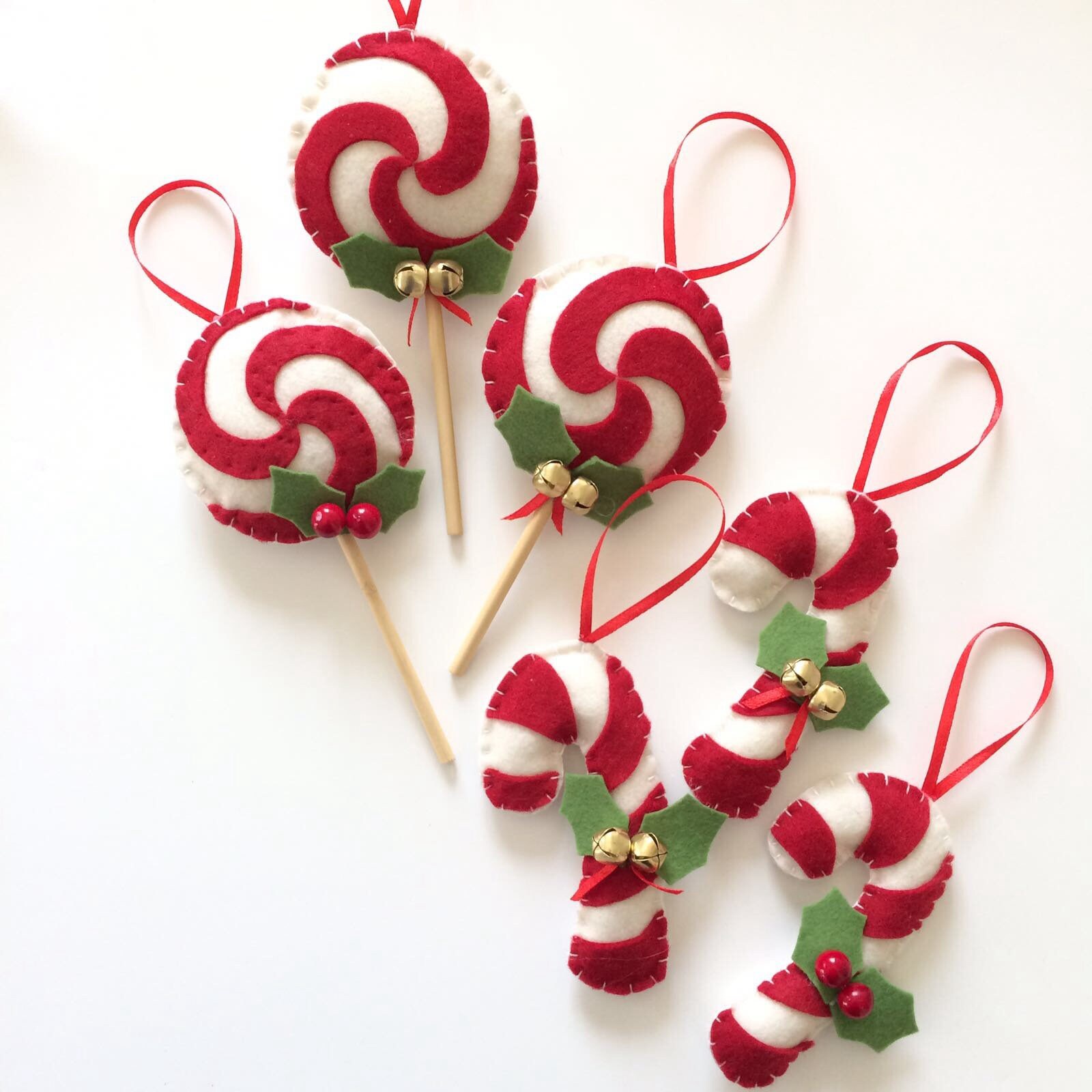 Lollipop Decorations for Christmas in Soft Felt and With Etsy