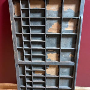 Ensemble de 56 compartiments pour imprimantes vintage Hamilton Wood, typographie à tiroirs
