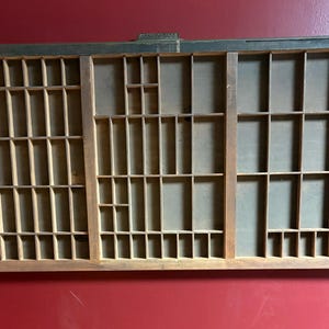 Vintage Antique Rare Keystone Type Foundry Wood Printers Drawer with 89 Compartments – Letterpress Shadow Box..