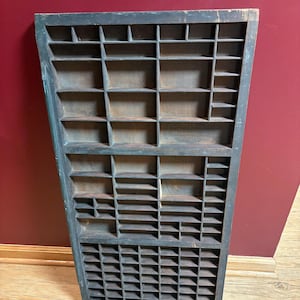 Very rare vintage MacKellar Smiths & Jordan Wood Printers Drawer, Letterpress Tray with 103 Compartments