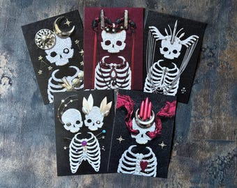 Skeleton Postcard Prints - Set of 5 Set Ethereal