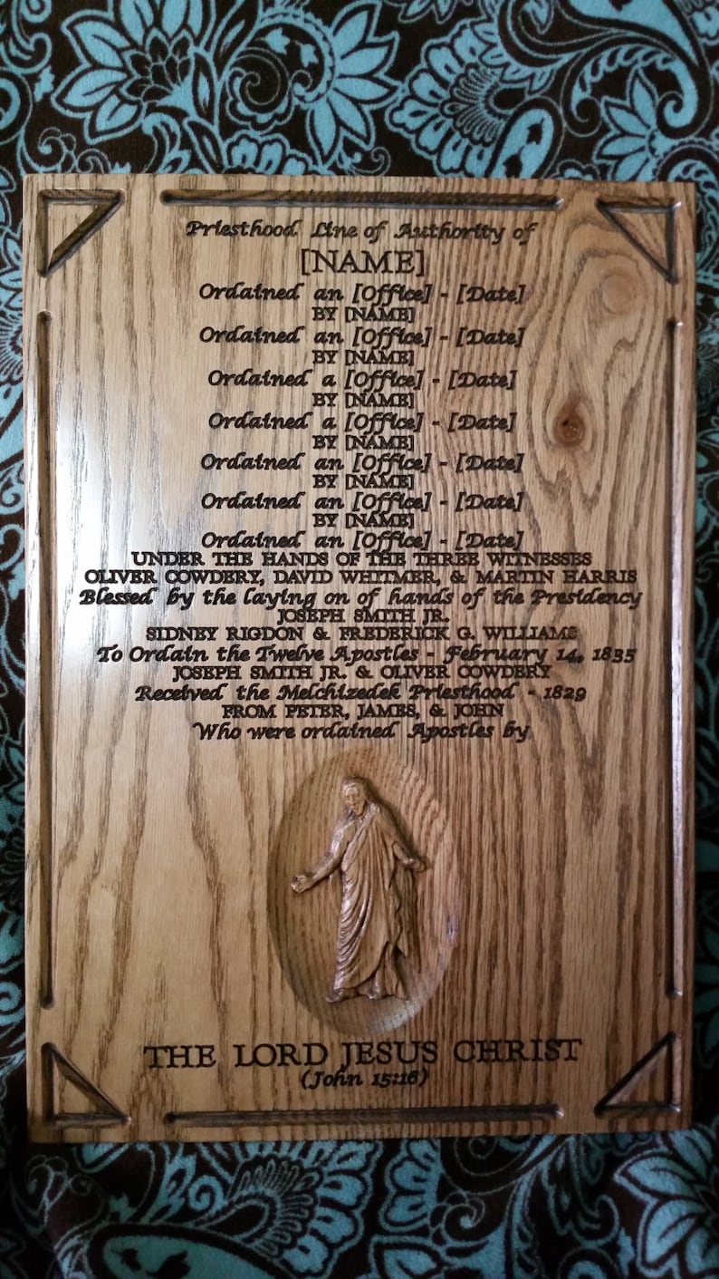 Priesthood Line of Authority Plaque Etsy