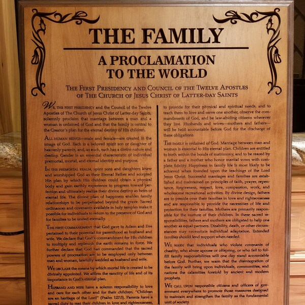 The Family Proclamation, The Living Christ, and The Articles of Faith Plaques