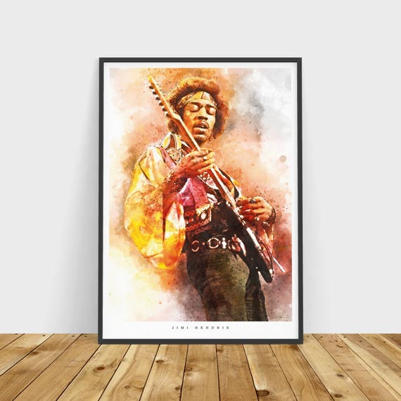 A0 A1 A2 A3 A4 Sizes Jimi Hendrix Vintage Large CANVAS Art Print