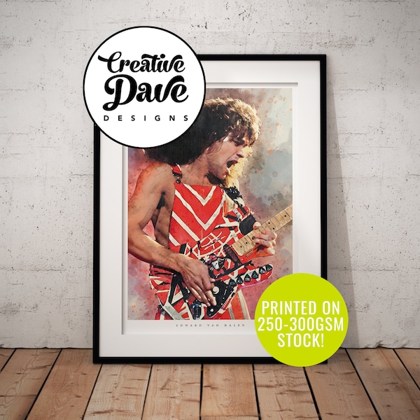 Eddie Van Halen Watercolour Wall Art