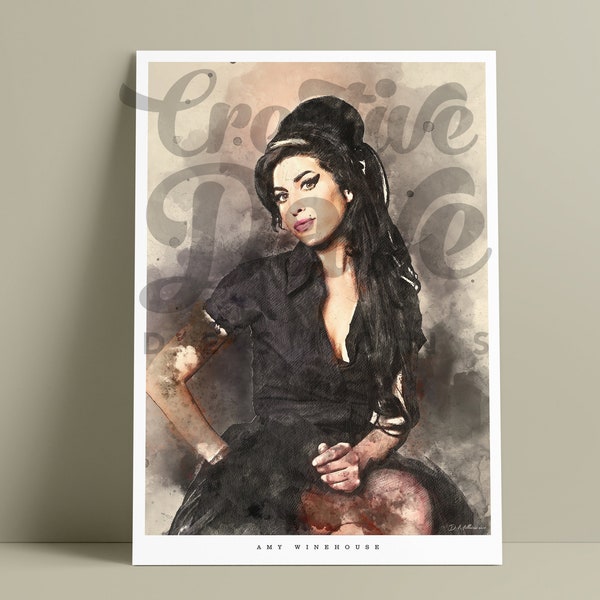 Watercolour Amy Winehouse Wall Art