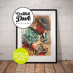 Stevie Ray Vaughan Watercolour Wall Art