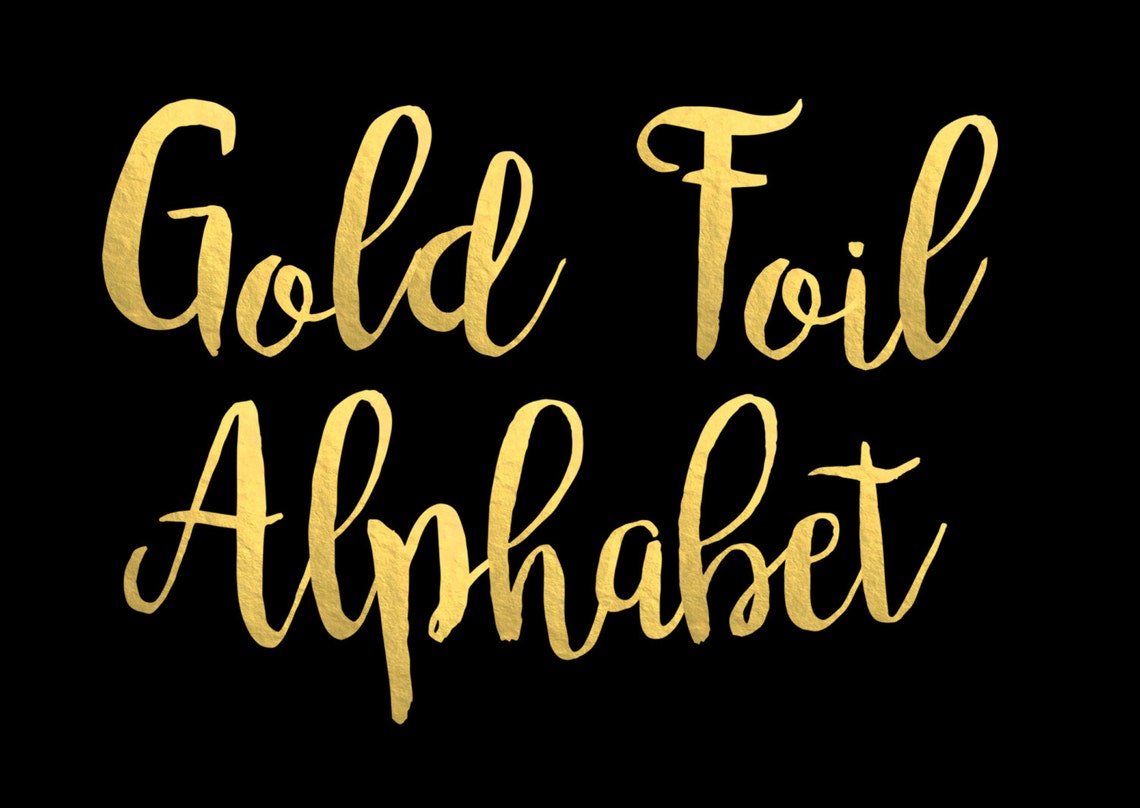 Gold Foil Alphabet Clip Art Gold Foil Letters Gold Foil Font Gold